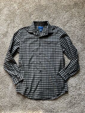 Apt. 9 Men's Black & Gray Checked Button-Down Shirt